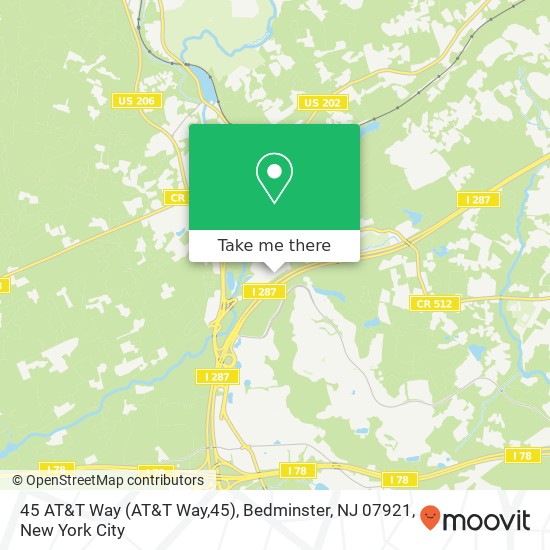 45 AT&T Way (AT&T Way,45), Bedminster, NJ 07921 map