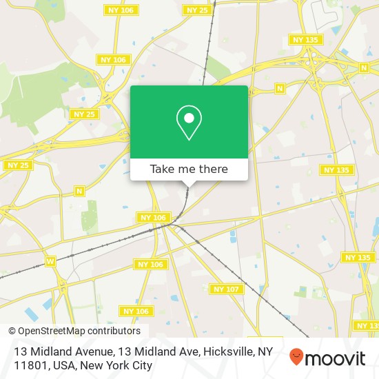 13 Midland Avenue, 13 Midland Ave, Hicksville, NY 11801, USA map