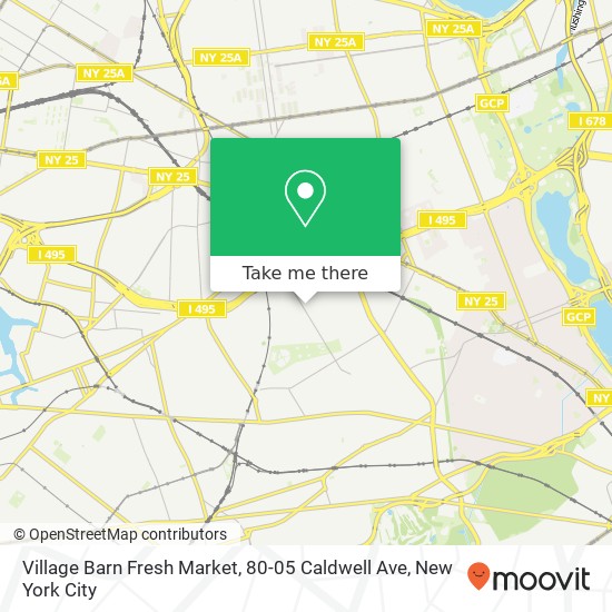 Mapa de Village Barn Fresh Market, 80-05 Caldwell Ave