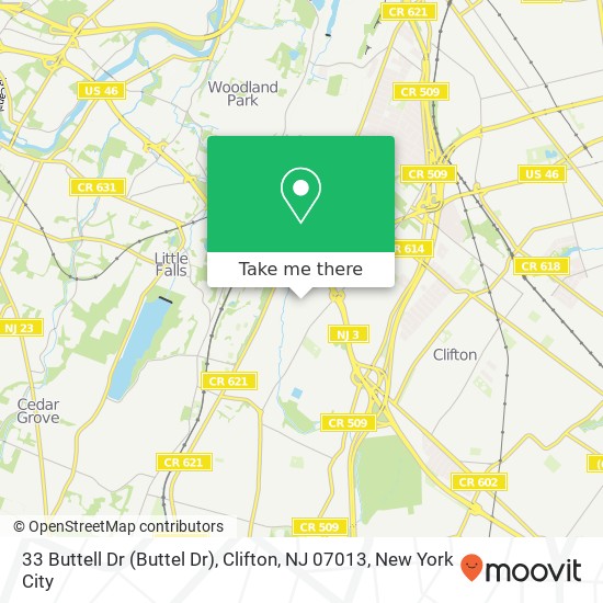 33 Buttell Dr (Buttel Dr), Clifton, NJ 07013 map