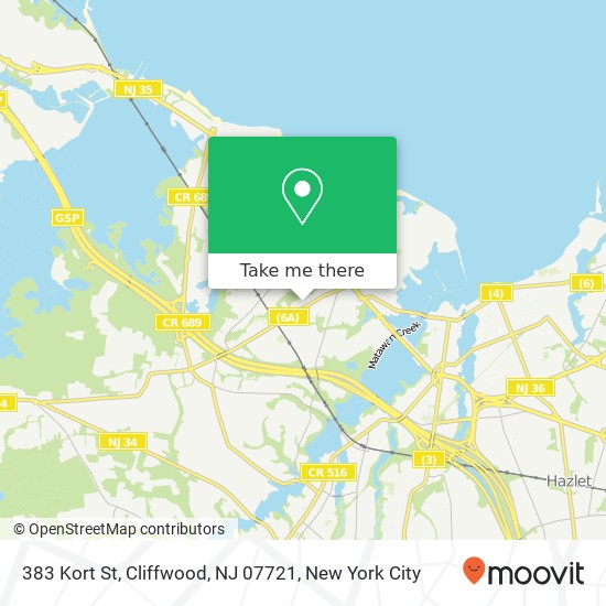 383 Kort St, Cliffwood, NJ 07721 map