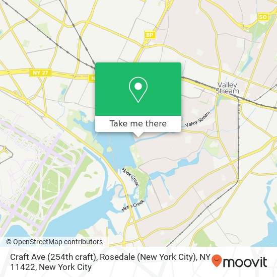 Mapa de Craft Ave (254th craft), Rosedale (New York City), NY 11422