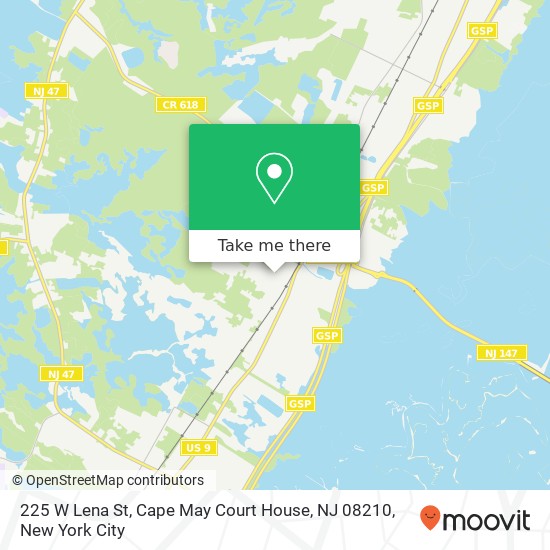 Mapa de 225 W Lena St, Cape May Court House, NJ 08210