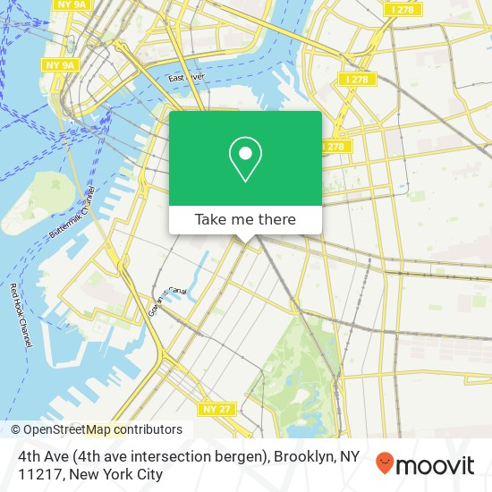 Mapa de 4th Ave (4th ave intersection bergen), Brooklyn, NY 11217