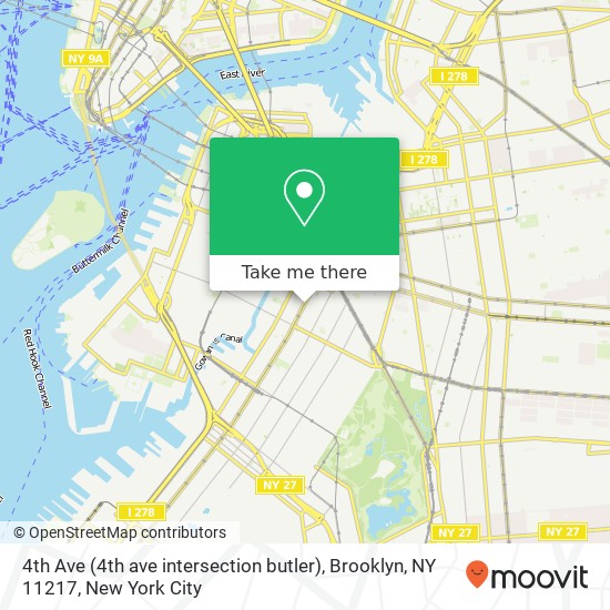 4th Ave (4th ave intersection butler), Brooklyn, NY 11217 map
