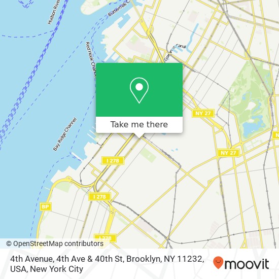 4th Avenue, 4th Ave & 40th St, Brooklyn, NY 11232, USA map