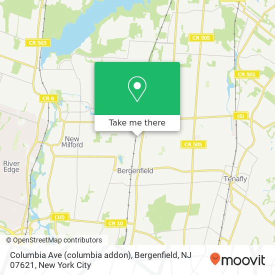 Columbia Ave (columbia addon), Bergenfield, NJ 07621 map