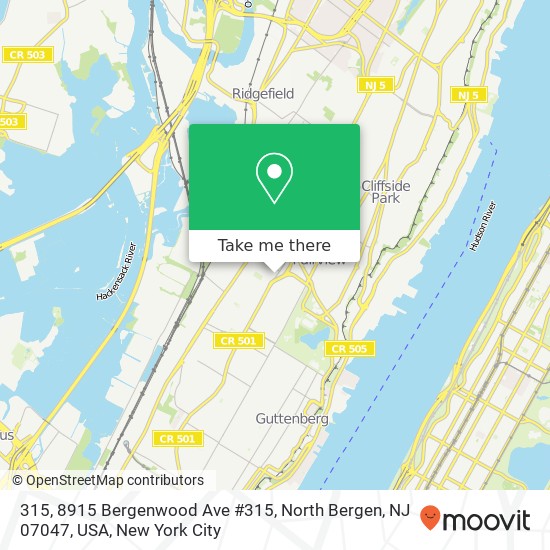 Mapa de 315, 8915 Bergenwood Ave #315, North Bergen, NJ 07047, USA