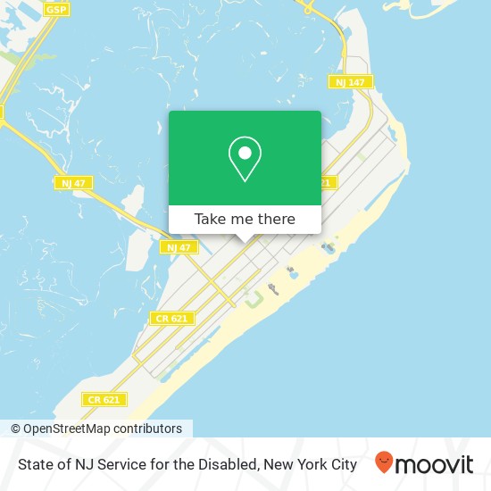 State of NJ Service for the Disabled map