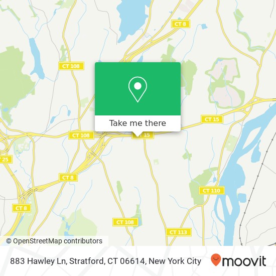Mapa de 883 Hawley Ln, Stratford, CT 06614
