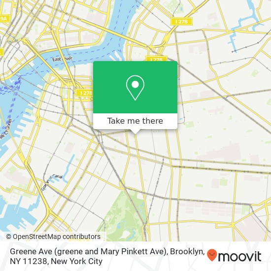 Mapa de Greene Ave (greene and Mary Pinkett Ave), Brooklyn, NY 11238