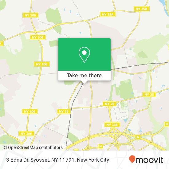 Mapa de 3 Edna Dr, Syosset, NY 11791