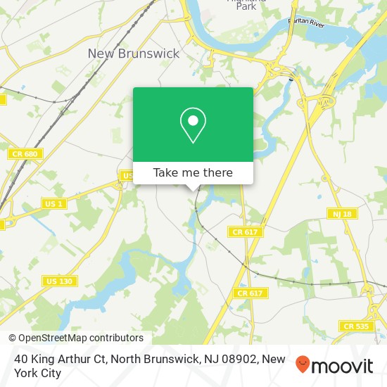 Mapa de 40 King Arthur Ct, North Brunswick, NJ 08902