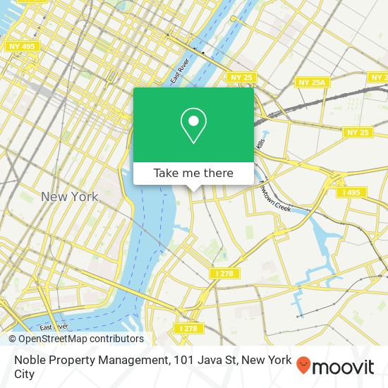 Noble Property Management, 101 Java St map
