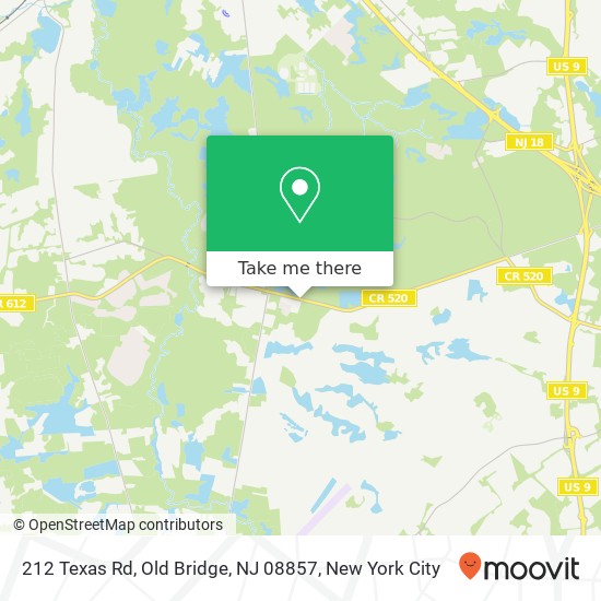 212 Texas Rd, Old Bridge, NJ 08857 map