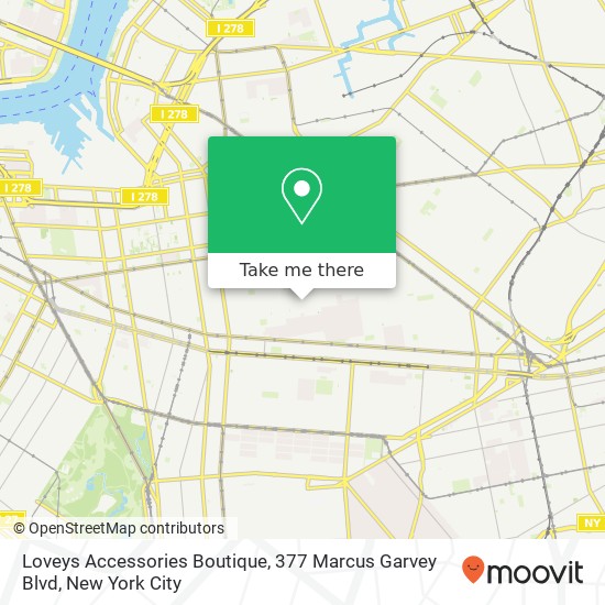 Mapa de Loveys Accessories Boutique, 377 Marcus Garvey Blvd