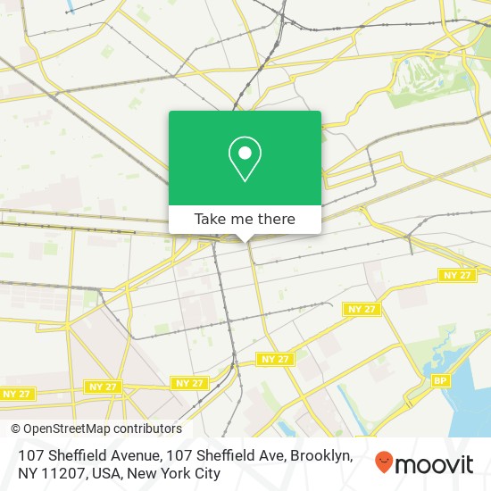 107 Sheffield Avenue, 107 Sheffield Ave, Brooklyn, NY 11207, USA map