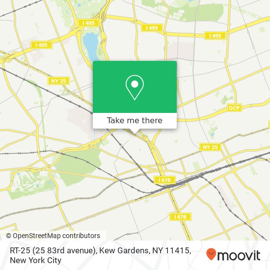 Mapa de RT-25 (25 83rd avenue), Kew Gardens, NY 11415