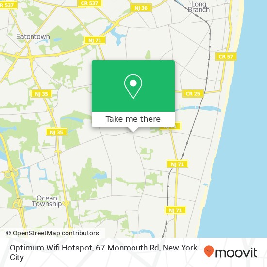 Optimum Wifi Hotspot, 67 Monmouth Rd map