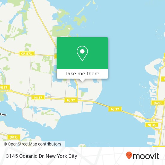 Mapa de 3145 Oceanic Dr, Toms River, NJ 08753