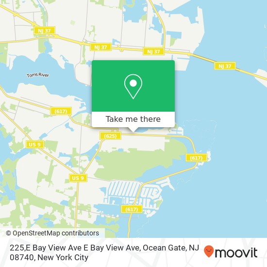 Mapa de 225,E Bay View Ave E Bay View Ave, Ocean Gate, NJ 08740