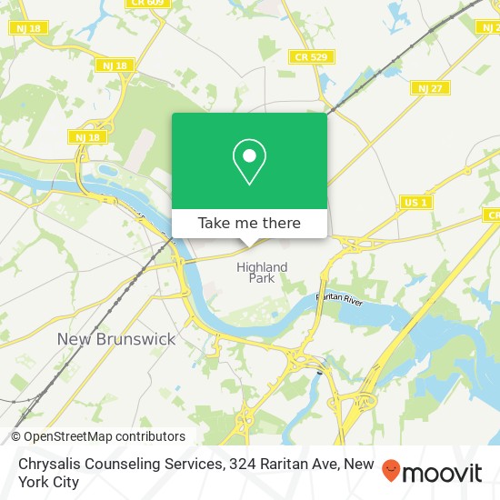Chrysalis Counseling Services, 324 Raritan Ave map