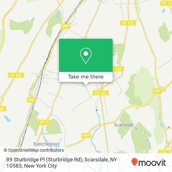 Mapa de 89 Sturbridge Pl (Sturbridge Rd), Scarsdale, NY 10583