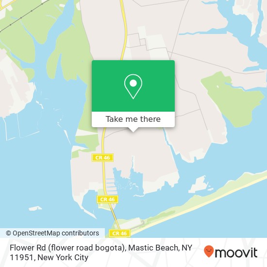 Mapa de Flower Rd (flower road bogota), Mastic Beach, NY 11951