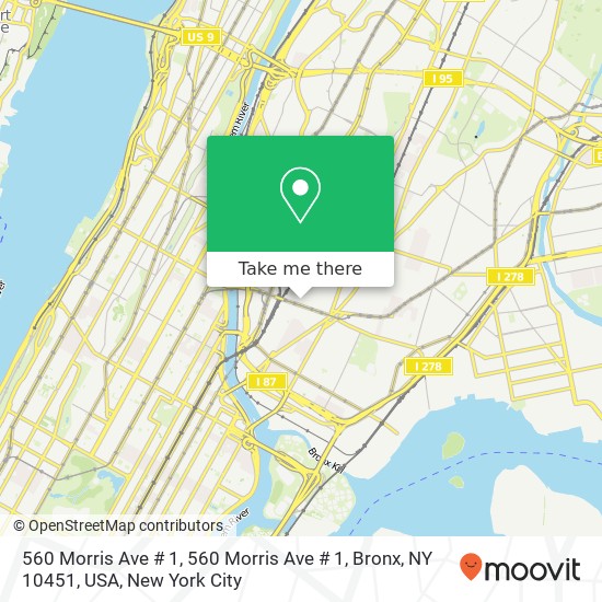 Mapa de 560 Morris Ave # 1, 560 Morris Ave # 1, Bronx, NY 10451, USA
