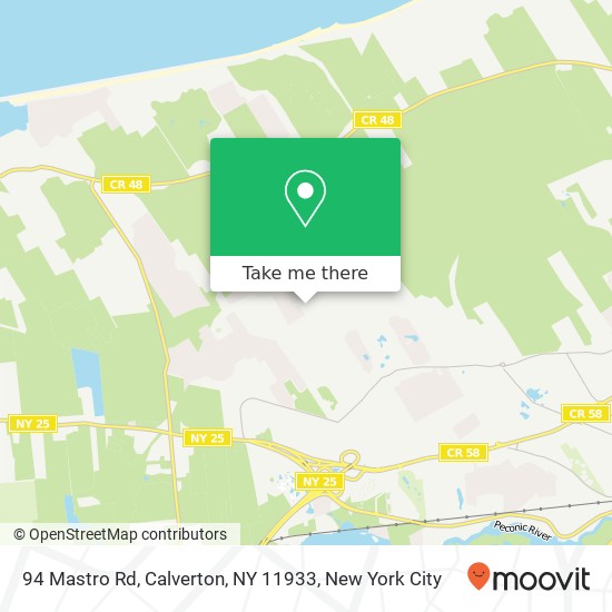 Mapa de 94 Mastro Rd, Calverton, NY 11933