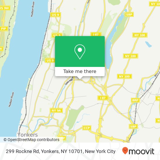 Mapa de 299 Rockne Rd, Yonkers, NY 10701