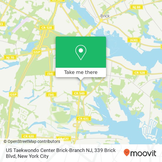 Mapa de US Taekwondo Center Brick-Branch NJ, 339 Brick Blvd