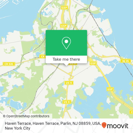 Mapa de Haven Terrace, Haven Terrace, Parlin, NJ 08859, USA