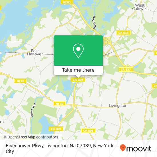 Mapa de Eisenhower Pkwy, Livingston, NJ 07039