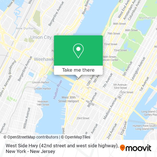 West Side Hwy (42nd street and west side highway) map