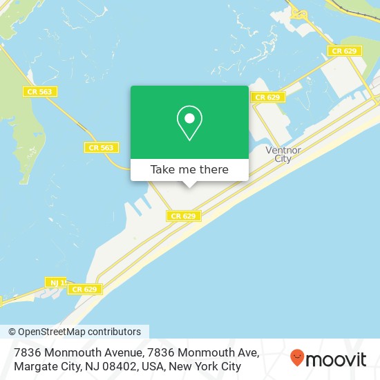 7836 Monmouth Avenue, 7836 Monmouth Ave, Margate City, NJ 08402, USA map