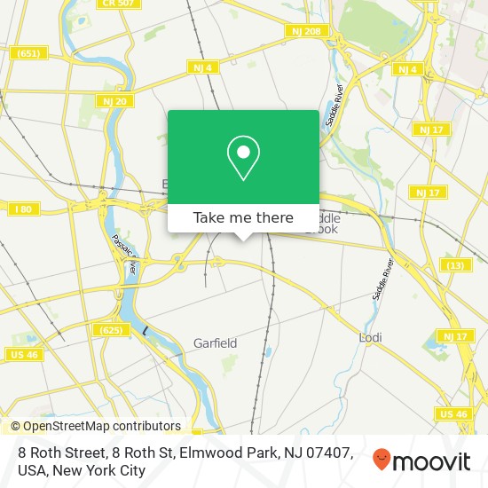 8 Roth Street, 8 Roth St, Elmwood Park, NJ 07407, USA map