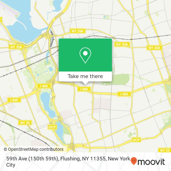 Mapa de 59th Ave (150th 59th), Flushing, NY 11355