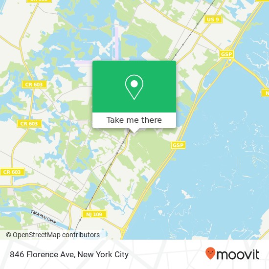 Mapa de 846 Florence Ave, Cape May, NJ 08204