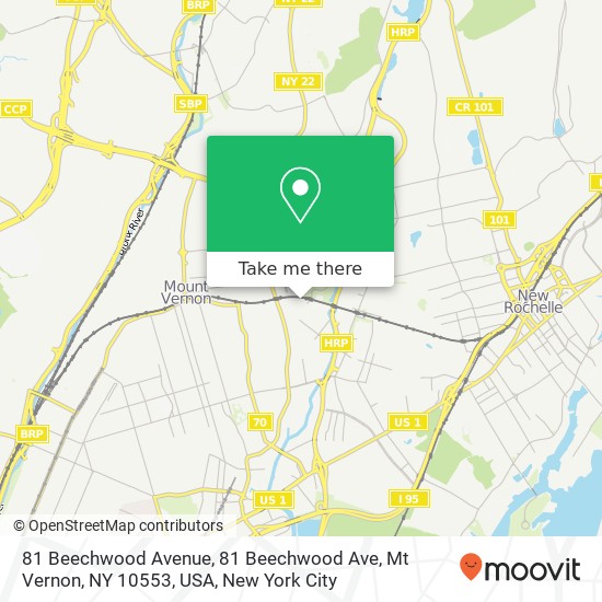 81 Beechwood Avenue, 81 Beechwood Ave, Mt Vernon, NY 10553, USA map