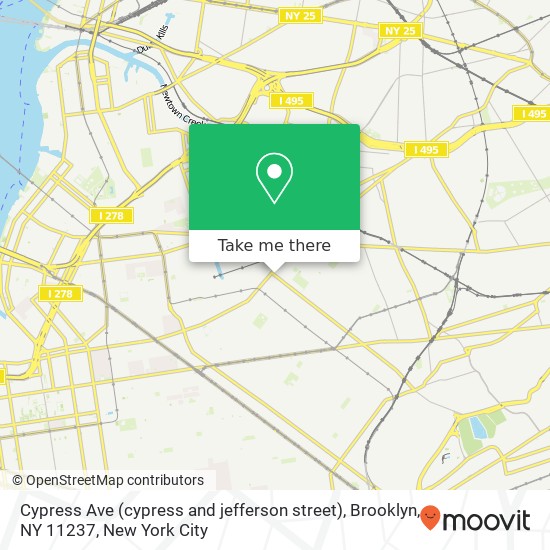 Cypress Ave (cypress and jefferson street), Brooklyn, NY 11237 map