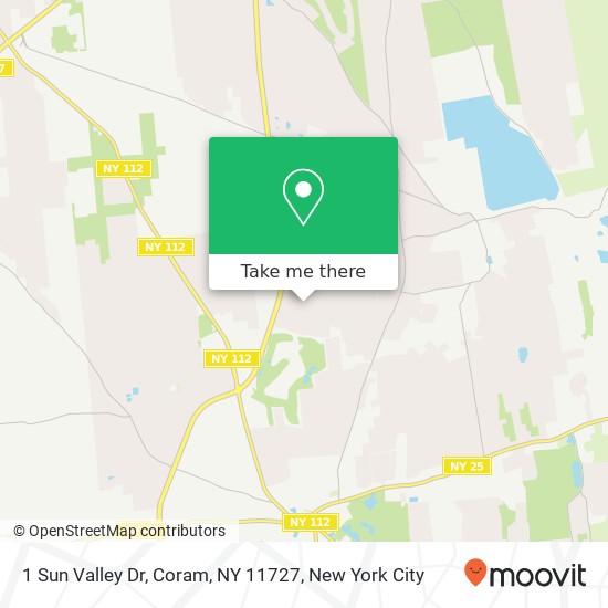 Mapa de 1 Sun Valley Dr, Coram, NY 11727