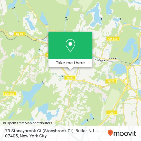 Mapa de 79 Stoneybrook Ct (Stonybrook Ct), Butler, NJ 07405