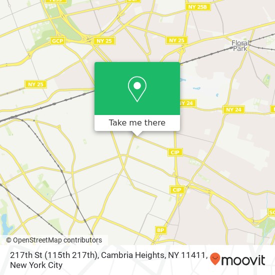 Mapa de 217th St (115th 217th), Cambria Heights, NY 11411