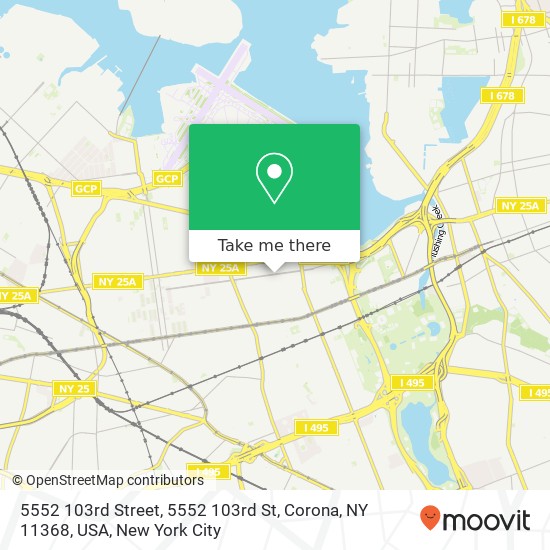 Mapa de 5552 103rd Street, 5552 103rd St, Corona, NY 11368, USA