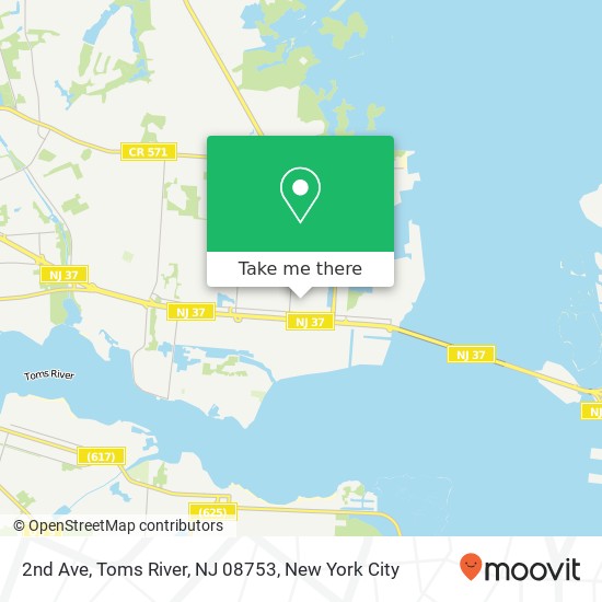 Mapa de 2nd Ave, Toms River, NJ 08753