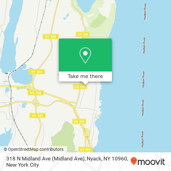 Mapa de 318 N Midland Ave (Midland Ave), Nyack, NY 10960