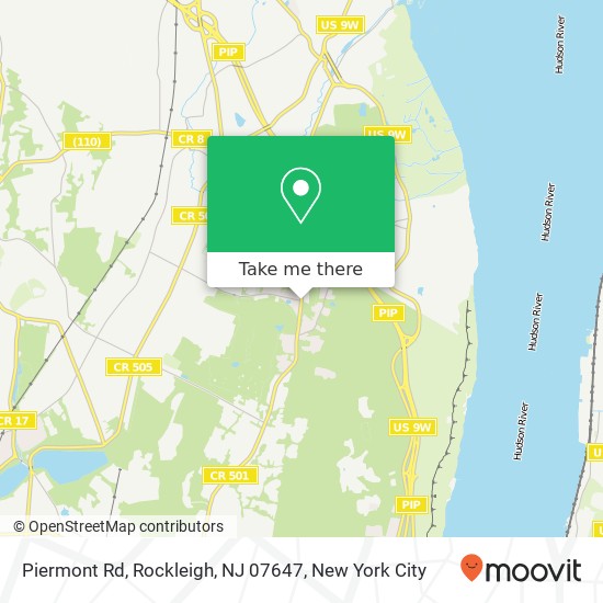 Mapa de Piermont Rd, Rockleigh, NJ 07647