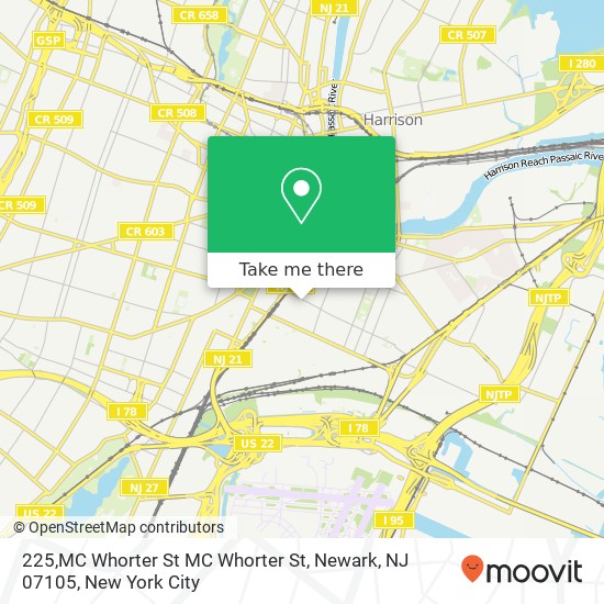 Mapa de 225,MC Whorter St MC Whorter St, Newark, NJ 07105