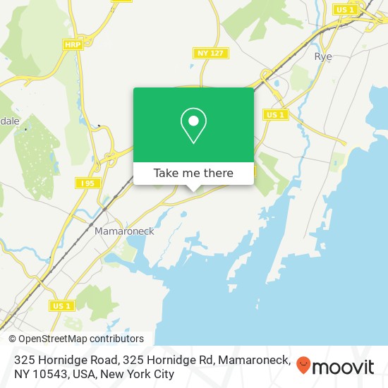 Mapa de 325 Hornidge Road, 325 Hornidge Rd, Mamaroneck, NY 10543, USA